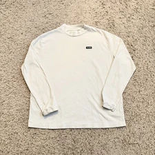 Designer Joah Brown White Long Sleeve Embossed Logo Tee XL