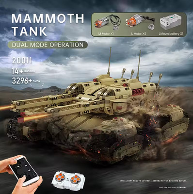 MOLD KING 20011 Motorized Mammoth Tank Toy Building Set Kids Xmas Gift