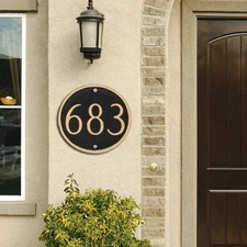 House Plaque House numbers plate Address Sign, , , Traditional Door Custom Brass
