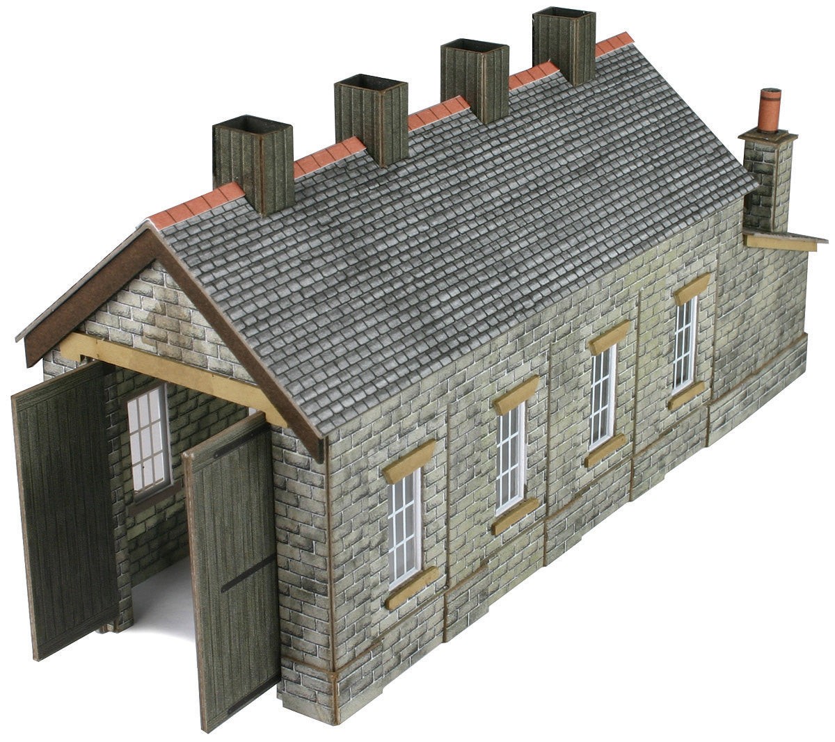 Metcalfe PN932 Engine Shed - Single Track Stone N Gauge Card Kit - Image 3