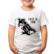 T-shirt Fast Is Fun Dirt Biker Motociclismo Bici da corsa Ragazzi Ragazze...