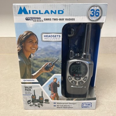 Midland GXT1000VP4 Two-Way Radios 50 Channel GMRS Long Range Walkie Talkies NIB