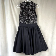 Chi Chi London Dress Women's 10 Black Short Lace Crinoline Flare Cocktail Party