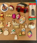 Vintage Christmas Ornament Lot 15 + Mixed Glass Resin Wood Coca-Cola Old World
