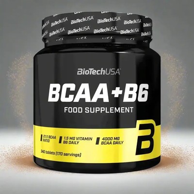 Biotech USA BCAA plus B6 340 Tab.  Aminosäuren - Valin - Leucin