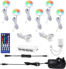 AIBOO LED Puck Lights Dimmable Under Cupboard Kitchen Lighting with Remote