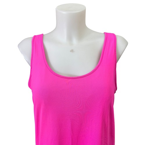 Camiseta sin mangas Lilly Pulitzer cuello redondo elástica rosa brillante ropa deportiva de lujo grande - Imagen 2 de 8