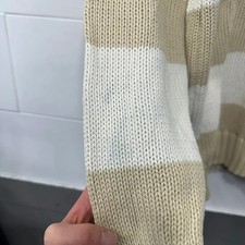 Polob Striped Knit Sweater Beige  White