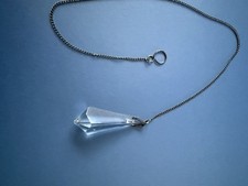 Plumb Style Clear Crystal On Silver Tone Chain Window Hanging