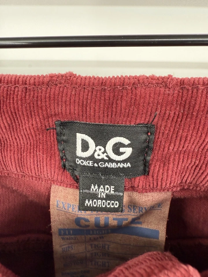 Pantalones de pana vintage Dolce & Gabbana para mujer pantalones rojos talla 28x33 Foto 3 de 4