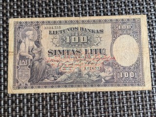 Lithuania 100 Litu Litas 1928 SN A 624353