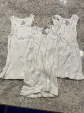 Wonder Nation Boys Tank Undershirts 3 Pack White 100 Cotton Size 4T-5T