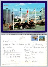 Vintage Montréal Calèche atop Mount Royal Postcard, Posted 1970s Canada