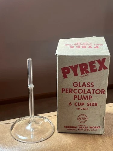 Vintage Pyrex 7826 P Glass 6 Cup Coffee Percolator Pump w Box