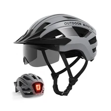 OutdoorMaster Adult Bike Helmet - Bicycle Helmet with Rechargeable ... Fast Ship