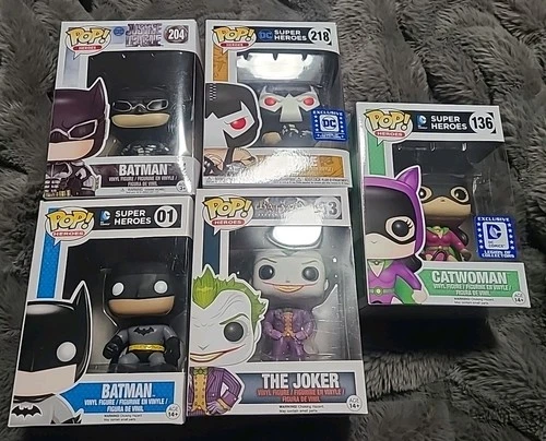 Funko Pop Batman Catwoman Joker Bane Lot  Justice League Arkham Knightfall OG!!