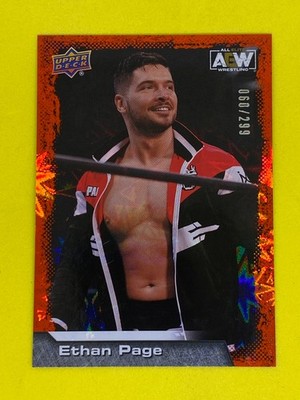 Ethan Page AEW Upper Deck 2022 Orange Pyro Parallel Numbered /299 Wrestling Card