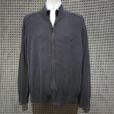 Nautica Knit Zip Cotton Jacket MensL Lightweight Utility Sporty Golf Jogger VTG