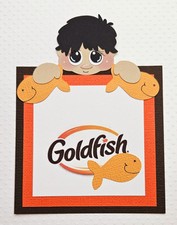 Fish Boy Peeker Black Hair. Scrapbook, Card making Paper Piecing