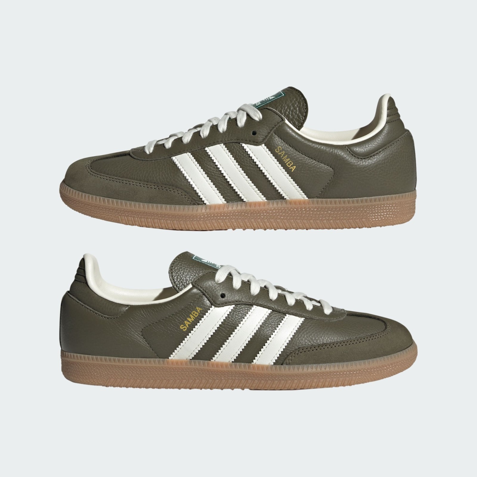 Adidas Samba OG Shoes Original Sneakers Medium Dark Khaki/White JR0890 US 4-12 image 7