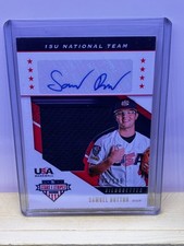 2019 Stars & Stripes USA Baseball Silhouettes Patch AUTO Samuel Dutton 093/199