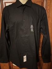 Kenneth Cole UNLISTED Black Slim-Fit Long Sleeve SHIRT, Size M 34/35, NWT 60