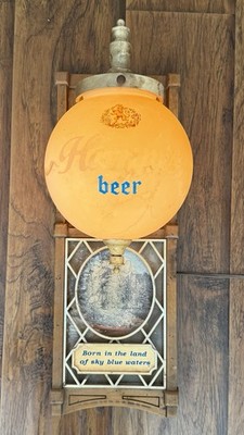 Vintage Hamm s Beer Light Up Sign w/ Globe   Tested/Working   Theo Hamm Brewing