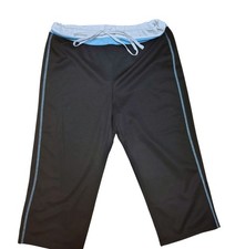 Puresilver Women's Drawstring Waist Activewear 100% Polyester Capri Pants, Sz L