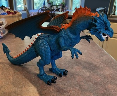Dragon-I Toys Blue/Orange Dragon Eyes Light up/Roars/Walk 18in Works Falls Over