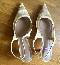 H&M Damen Sandalen Beige geflochten flach Rie...