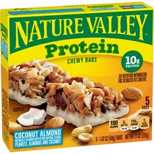Nature Valley Chewy Protein Bars, Coconut Almond, 7.1 Oz, 5 Count Box