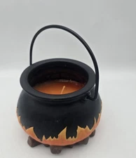 Large Halloween Witches Cauldron Pot Unscented Candle Dalton Ceramic VTG Spooky 