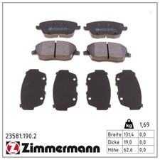 ZIMMERMANN BREMSBELÄGE BREMSBELAGSATZ VORNE für SKODA FABIA 2 ROOMSTER VW POLO 4