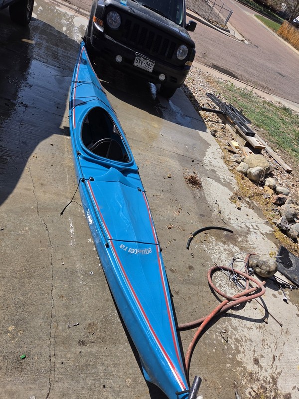 Aquaterra Blue Kayak with Spacious Storage Compartments for Gear and Accessories