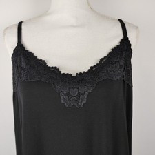 Lane Bryant Women's Cami Tank Top Layering Plus Heart Lace Chest 18/20 Black B