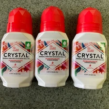 Crystal Mineral-Enriched Deodorant Roll-On Pomegranate 2.25 fl.oz  (Lot Of 3)