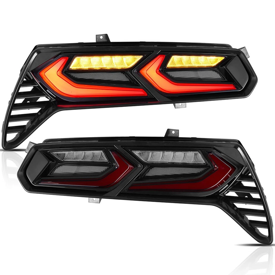 VLAND FULL LED Smoke Tail Lights Fits Chevrolet Corvette C7 2014-2019 Sequential - Image 4 of 4