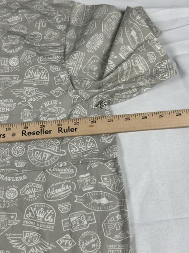 Columbia PFG Omni-Shade Shirt Men's Large Gray Fish Print Vented Fishing - Picture 12 of 13