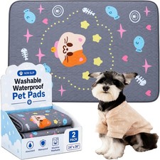 Reusable Washable Dog Pee Pads 2 Pack Large 24x36 Inch Puppy Training Mat