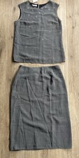 VALENTINO Gray Sleeveless Top  Skirt Set 42 8 Italy