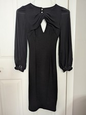 Long Puff Chiffon Sleeve Lantern Midi Bodycon Black Asos Dress