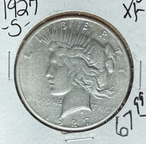1927-S PEACE SILVER DOLLAR - XF+ ~NICE COIN~