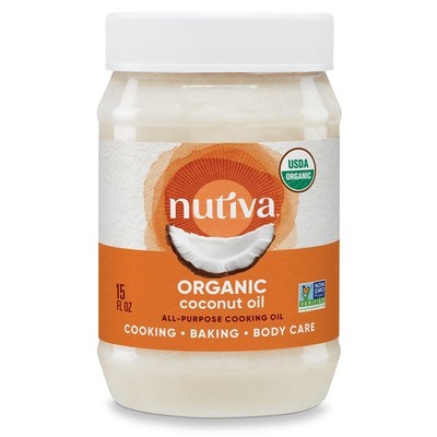 Nutiva Organic Steam-Refined Coconut Oil, 15 15 Fl Oz (Pack of 1), No Color