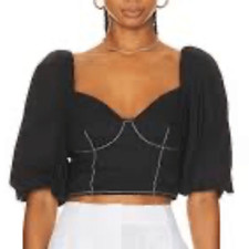 NWT JONATHAN SIMKHAI STANDARD Brene Bustier Top in Black Large Revolve