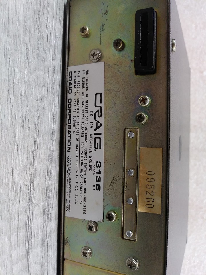 Vintage Craig 3136 Under-Dash Eight Track Stereo Tape Player 8-Track | eBay