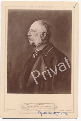 Foto Portrait König Albert von Sachsen Gemälde F.v.Lenbach Bruckmann Koll K1.87