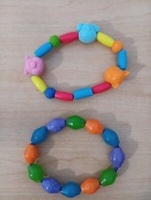 Vintage Loop Beaded Teething Ring Lot of 2