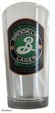 Collectible BROOKLYN LAGER The Pre-Prohibition Beer Glass Pint Brewery 12 Fl Oz