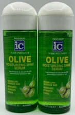 2PK Fantasia IC Hair Polisher Olive Moisturizing Shine Serum ~ 6FL OZ EA ~SEALED