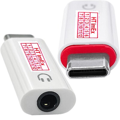 HT-ImEx AUX USB C zu 3.5 mm Klinke Adapter für Hi-Fi Audio - Plug-and-Play, Weiß